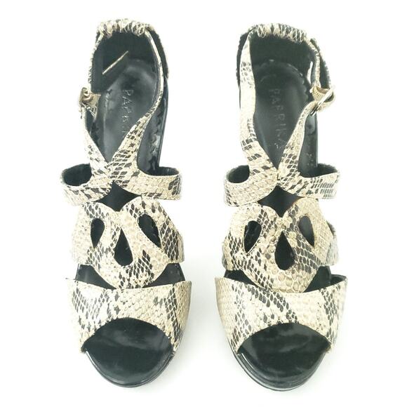 Paprika Snakeskin Reptile Print Peep Toe Heels Women Size 7 Animal Print - Picture 2 of 7